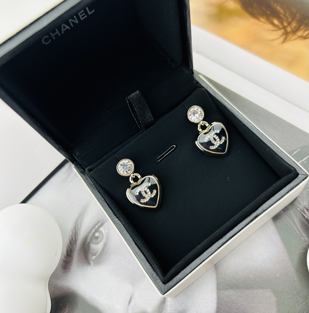 Chanel heart-shaped earrings