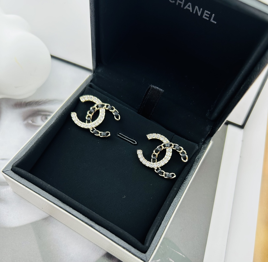 Chanel patchwork earrings