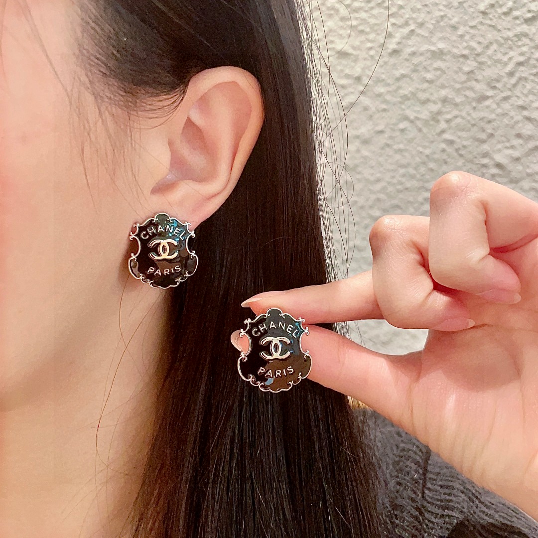 Chanel Double C Stud Earrings