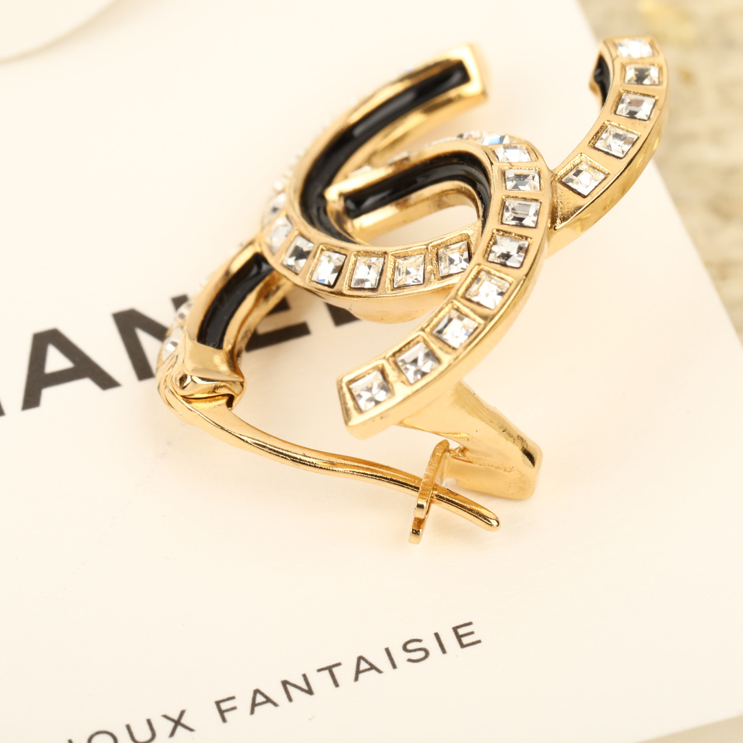 Chanel 24C Double C Stud Earrings