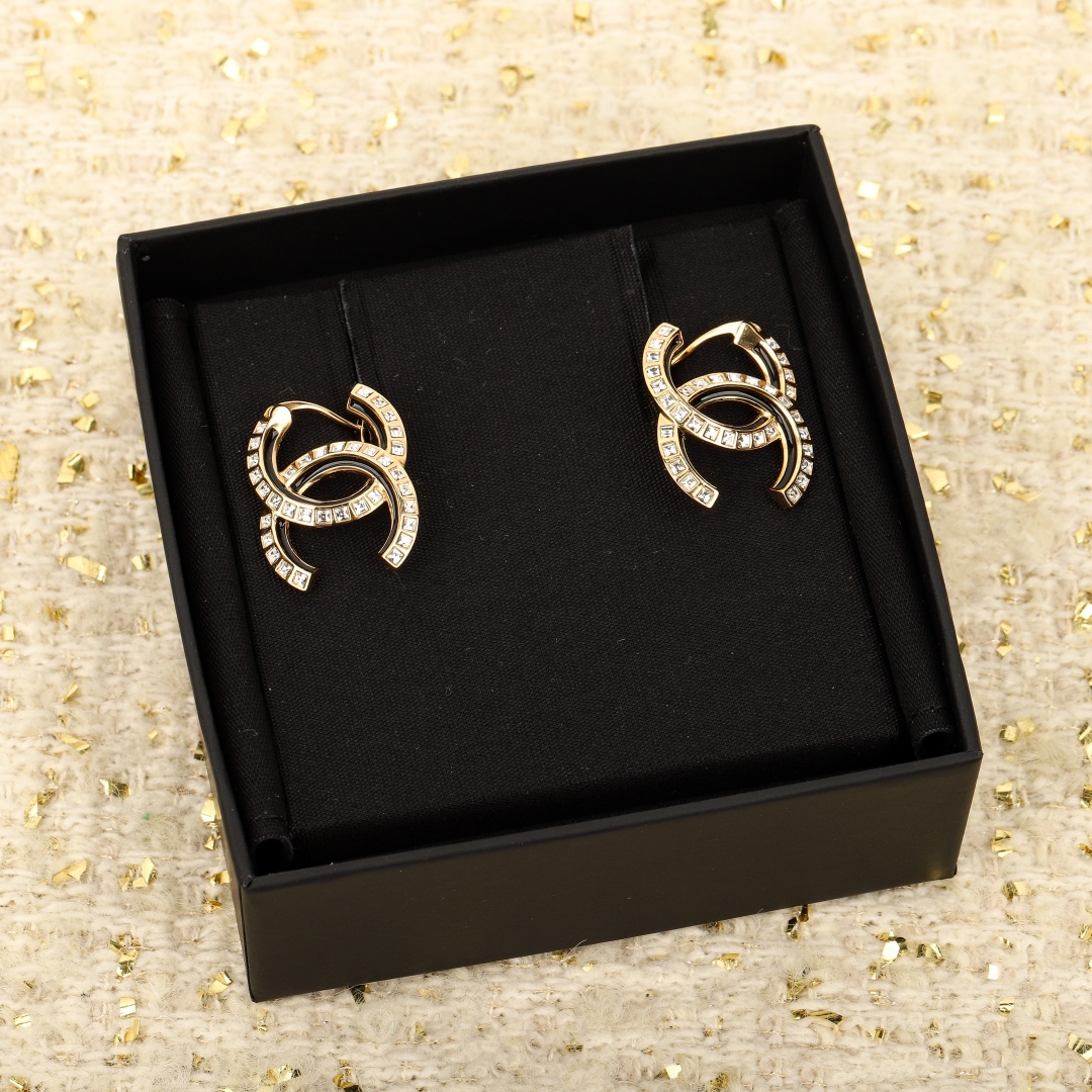 Chanel 24C Double C Stud Earrings