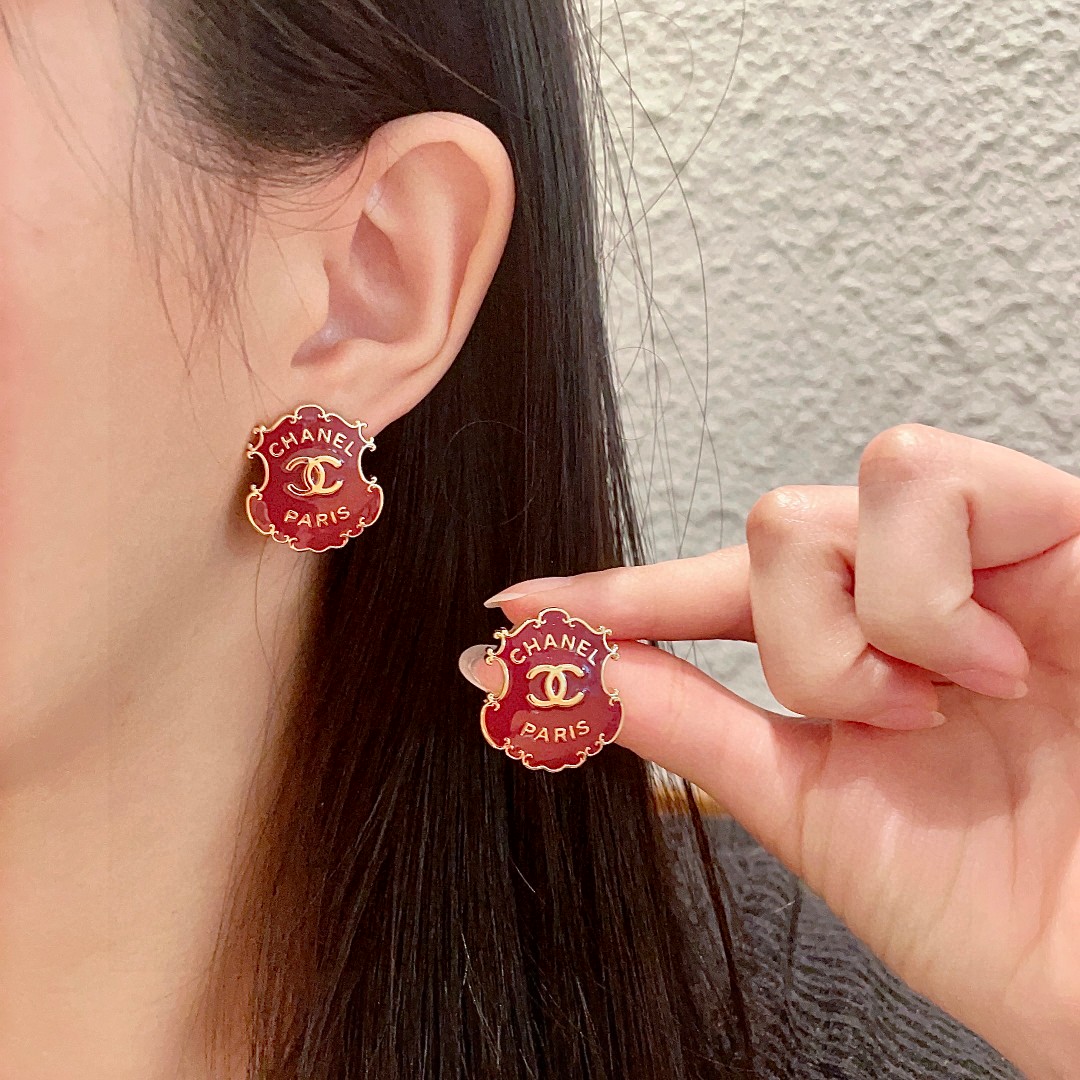 Chanel Double C Stud Earrings