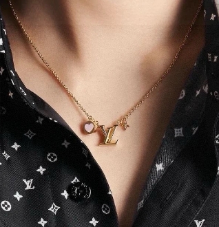 LV Heart-shaped Letter Necklace and Bracelet