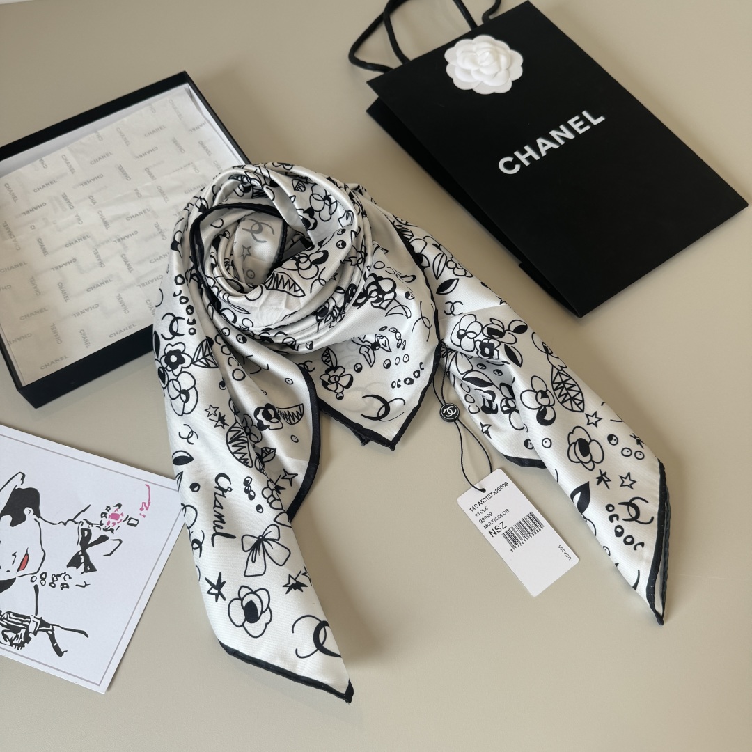 Chanel 90cm Silk Square Scarf
