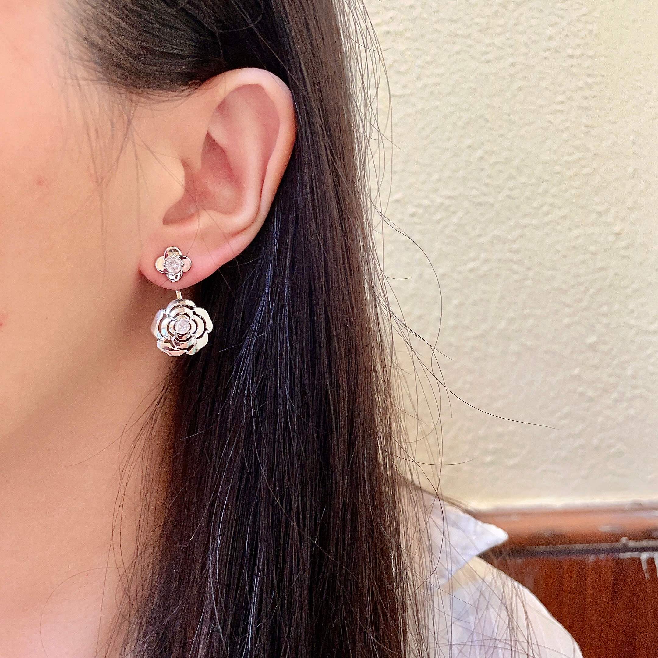 Vintage Chanel Flower Stud Earrings