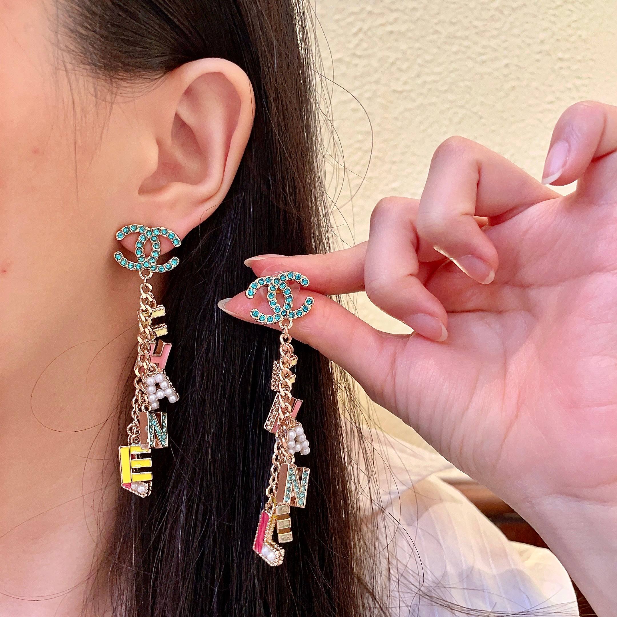 Chanel Fashion Colored Stud Earrings