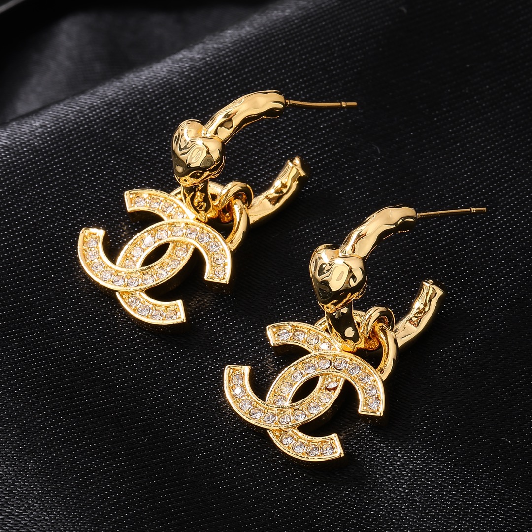 Chanel classic logo earrings