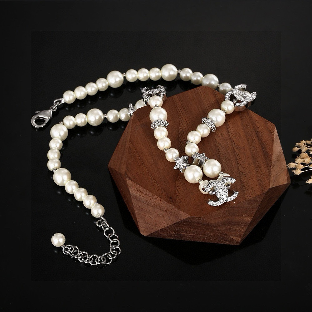 Chanel Pearl Necklace and Clavicle Chain