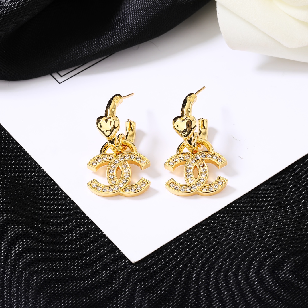 Chanel classic logo earrings