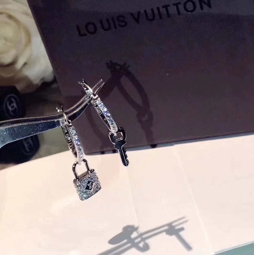 LV Lock Key Earrings