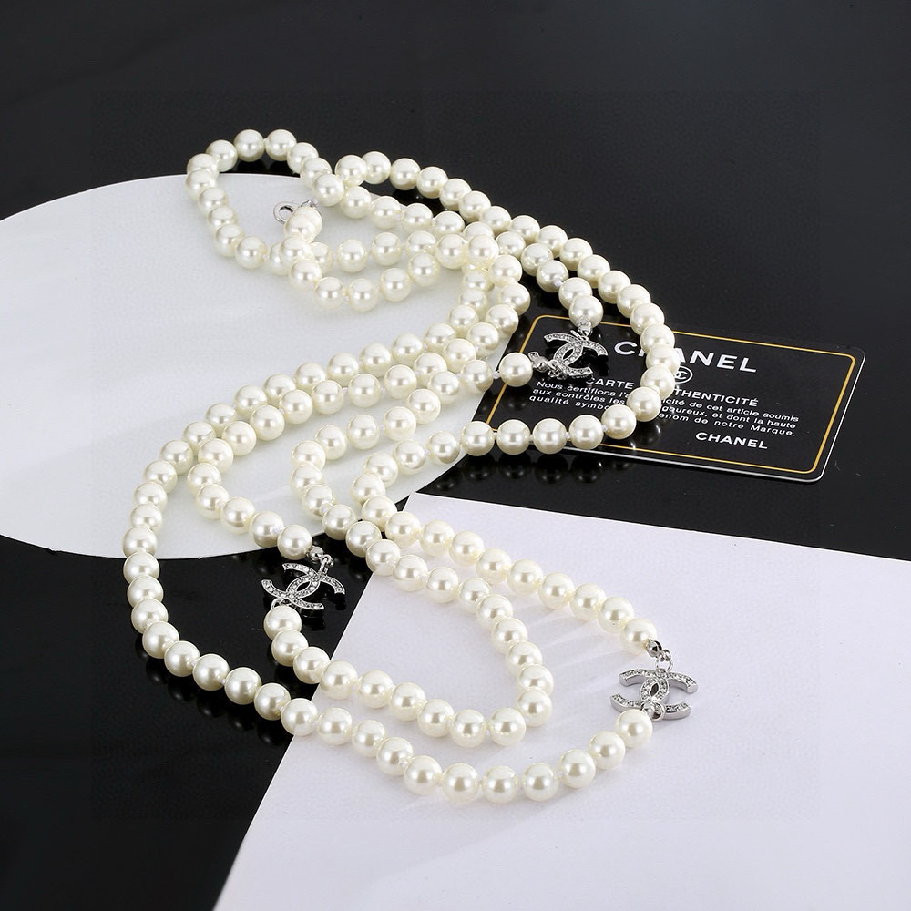 Chanel Double C Pearl Necklace