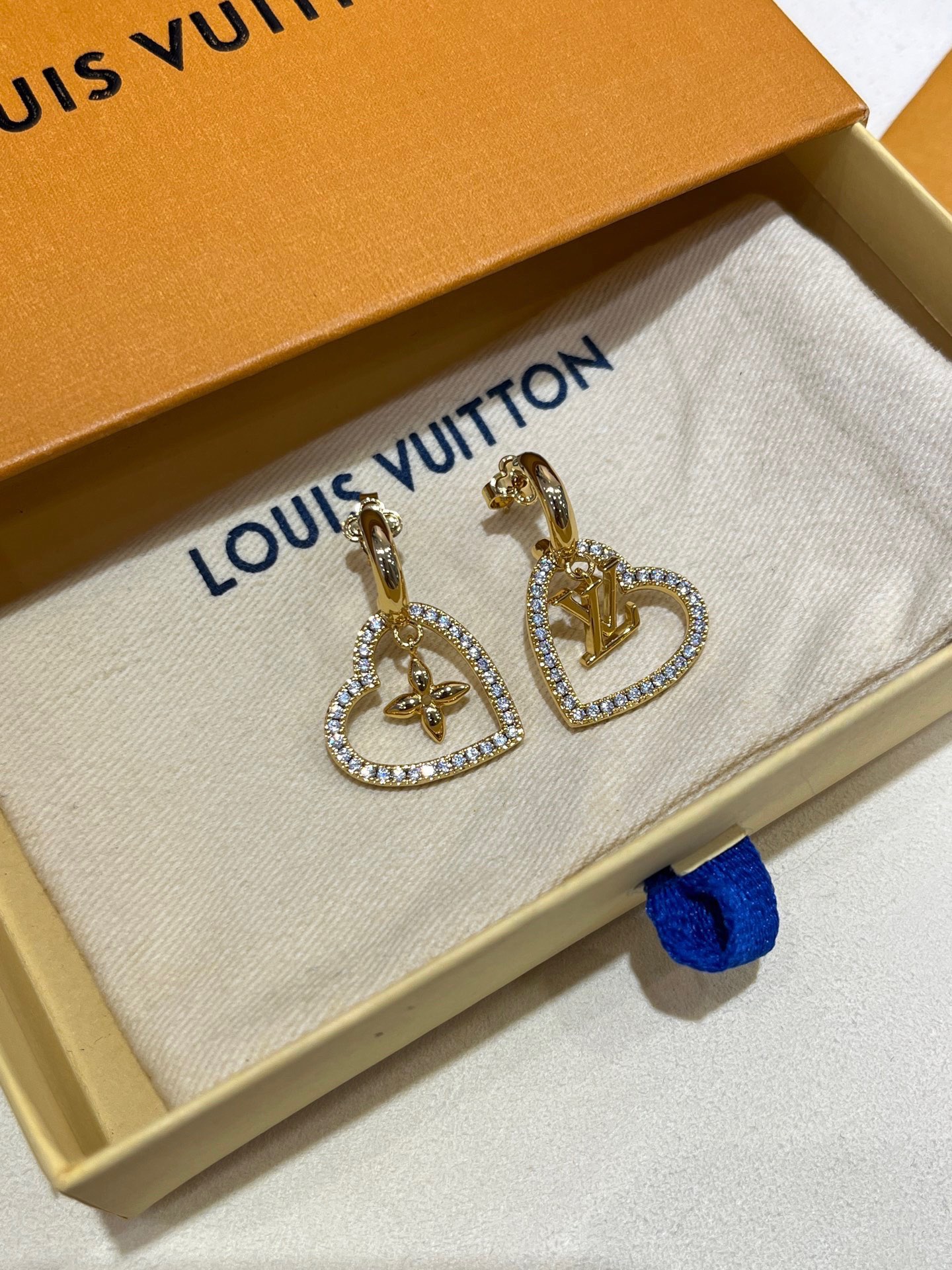 LV Heart Stud Earrings Seiko Edition