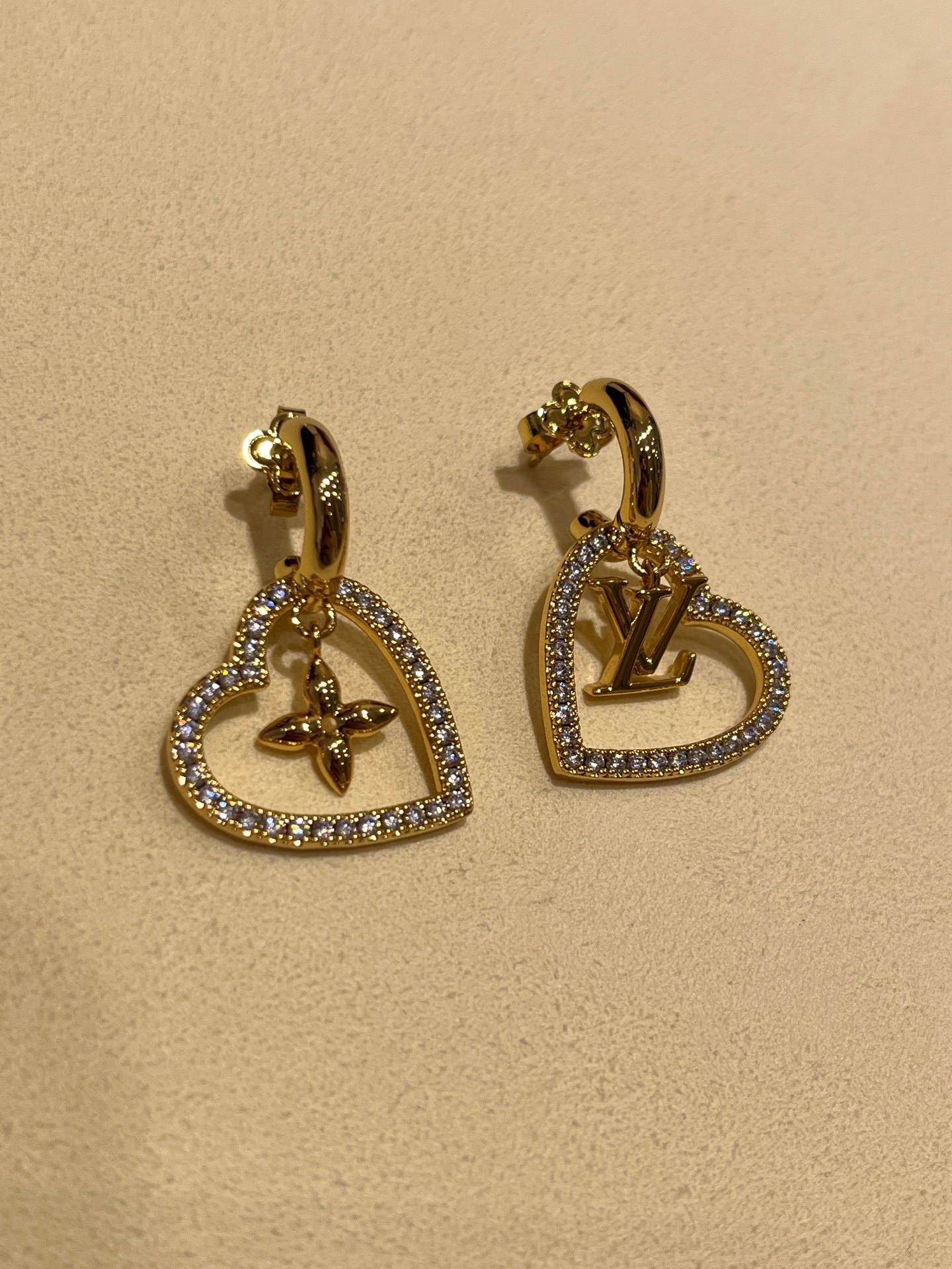 LV Heart Stud Earrings Seiko Edition