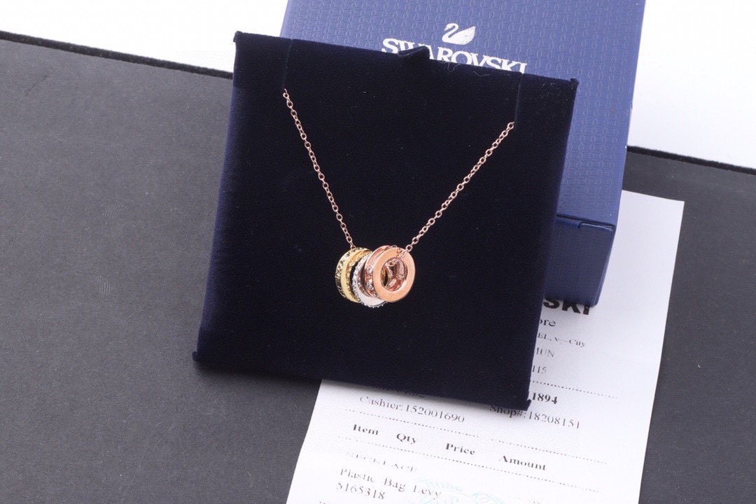 Swarovski Tricolor Love Flowing Clavicle Necklace