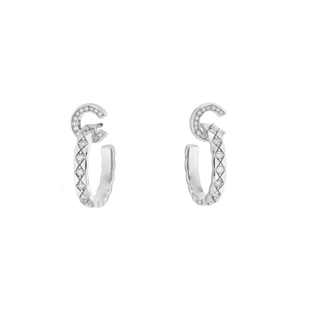 Coco Series Diamond C-Shaped Earrings