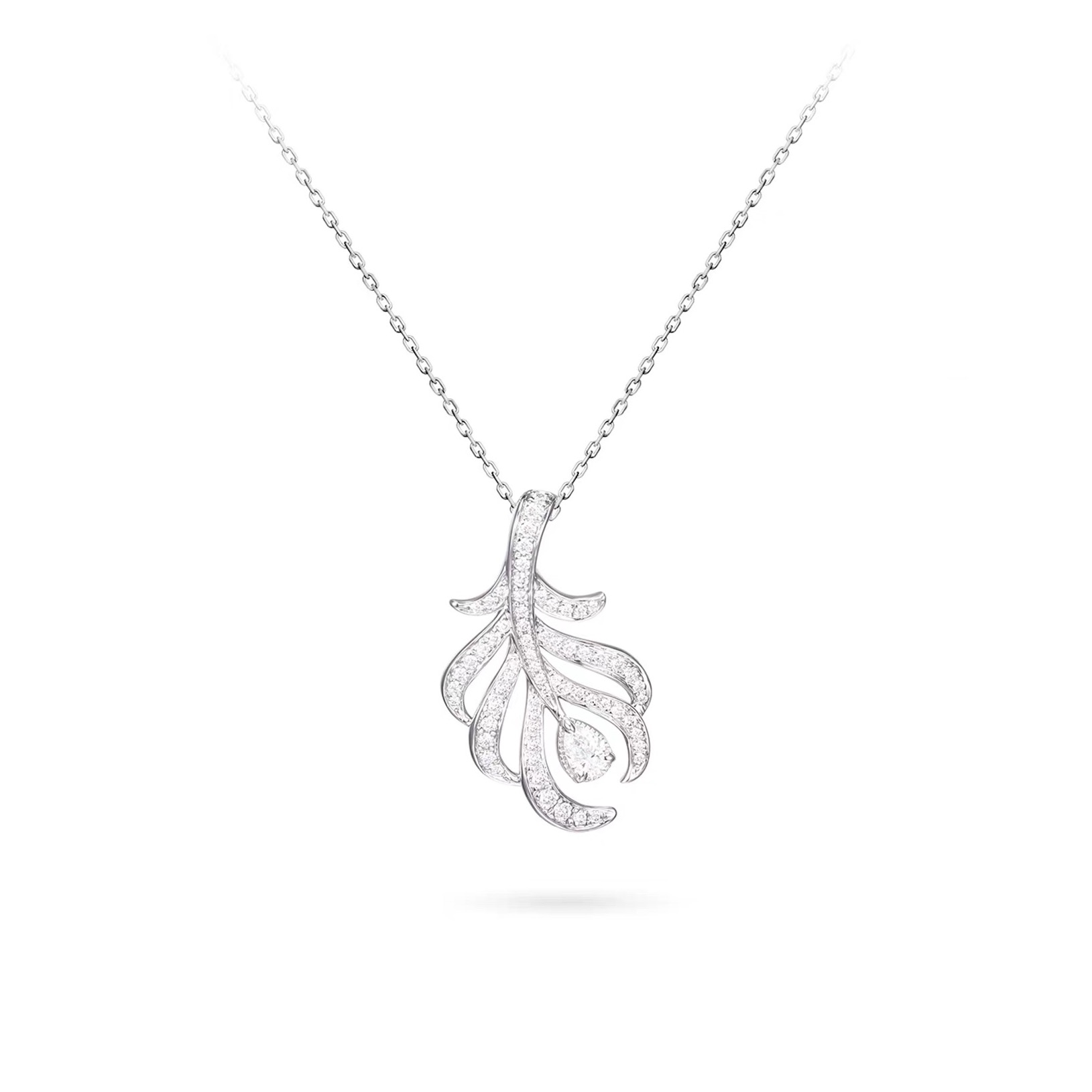 Boucheron Feather Drop Solitaire Necklace