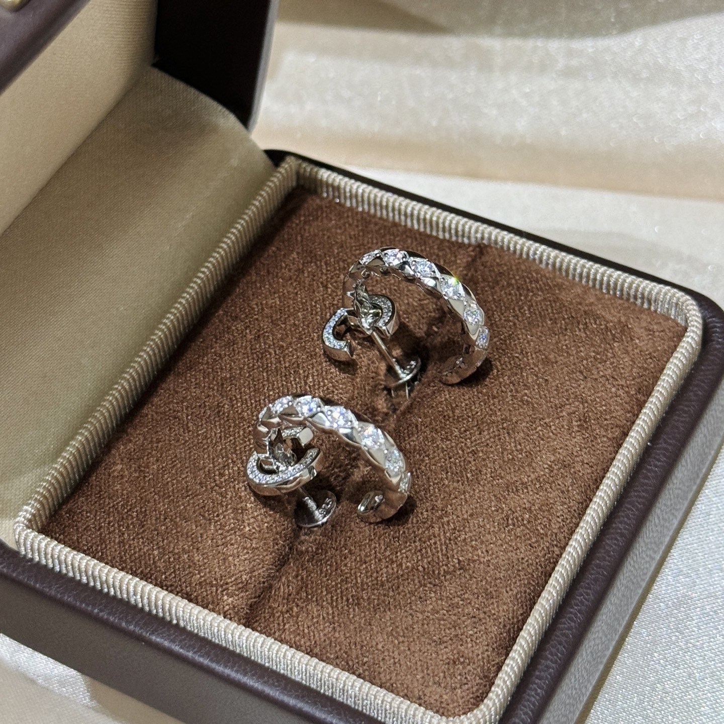 Coco Series Diamond C-Shaped Earrings