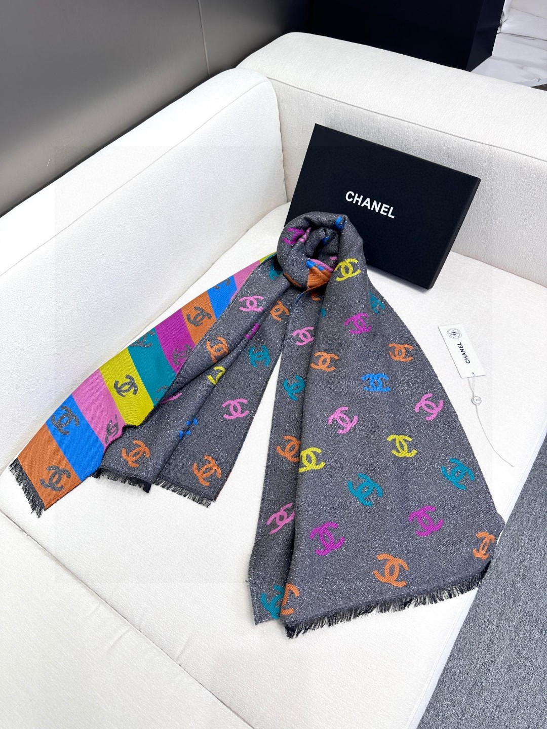 Chanel 24c Two-Tone Scarf