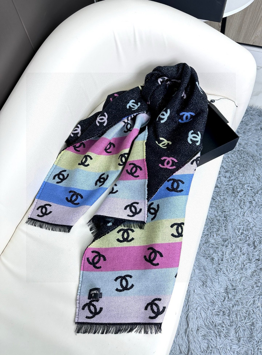 Chanel 24c Two-Tone Scarf
