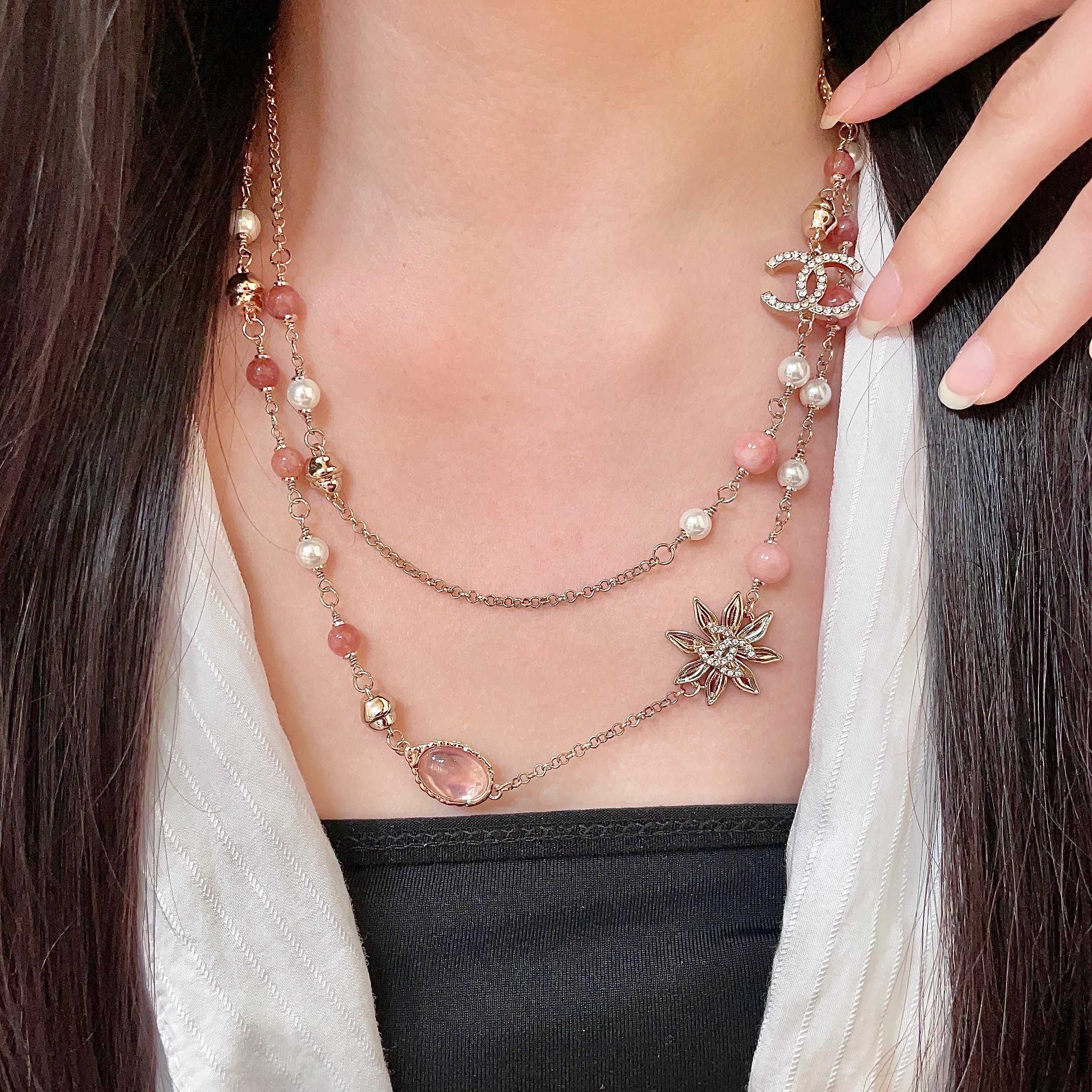 Chanel Letter Sweater Chain Necklace