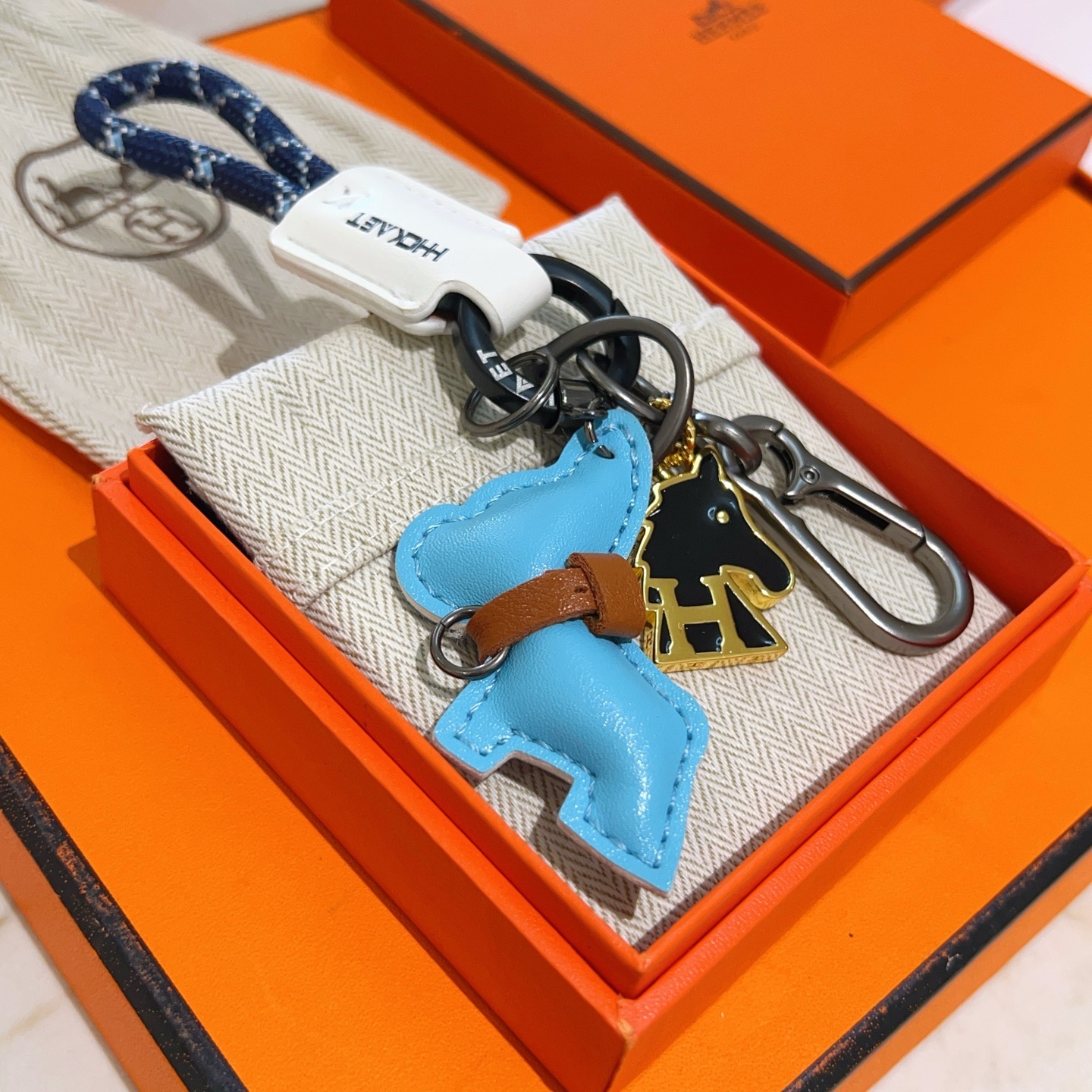 Hermès Keychain Thickened Platinum Edition