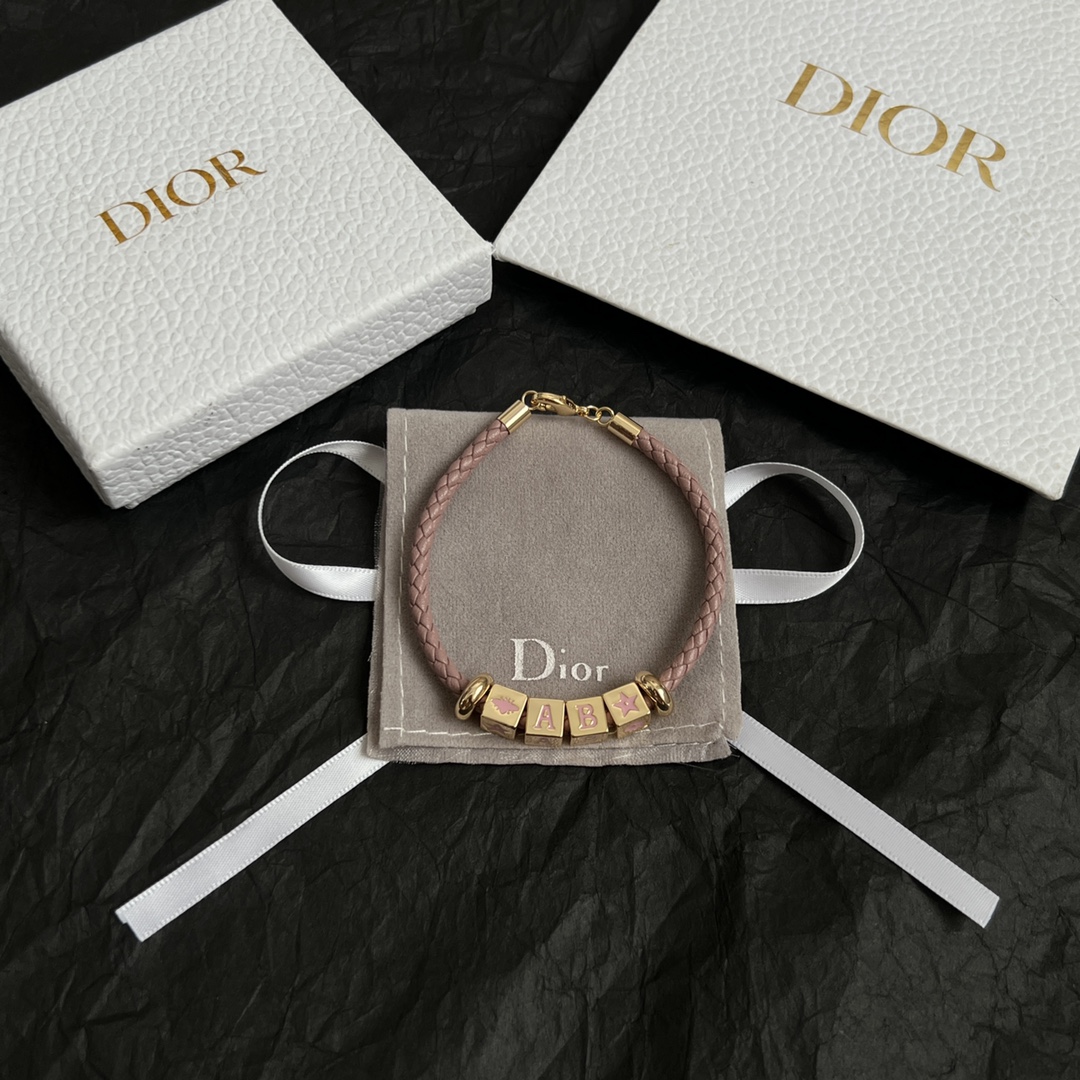 Dior Cowhide Leather Strap Bracelet