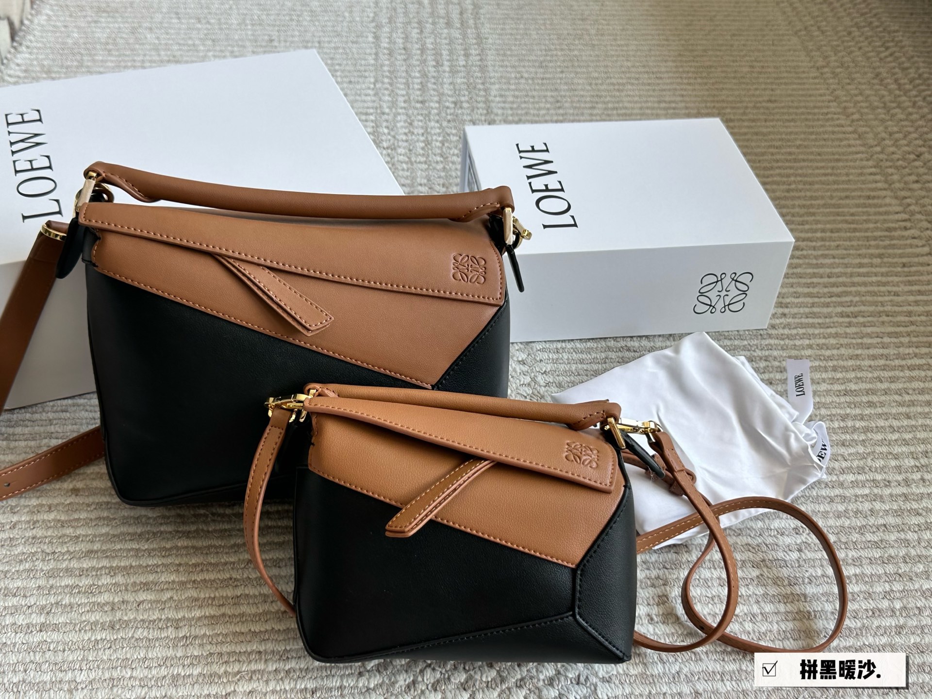 Loewe color-blocked geometric bag