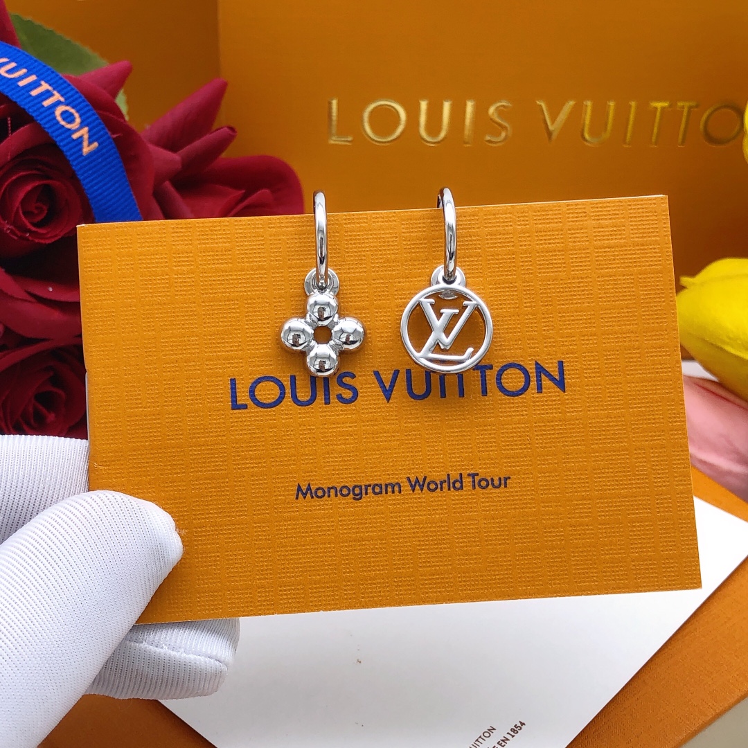 LV old flower earrings and ear hooks
