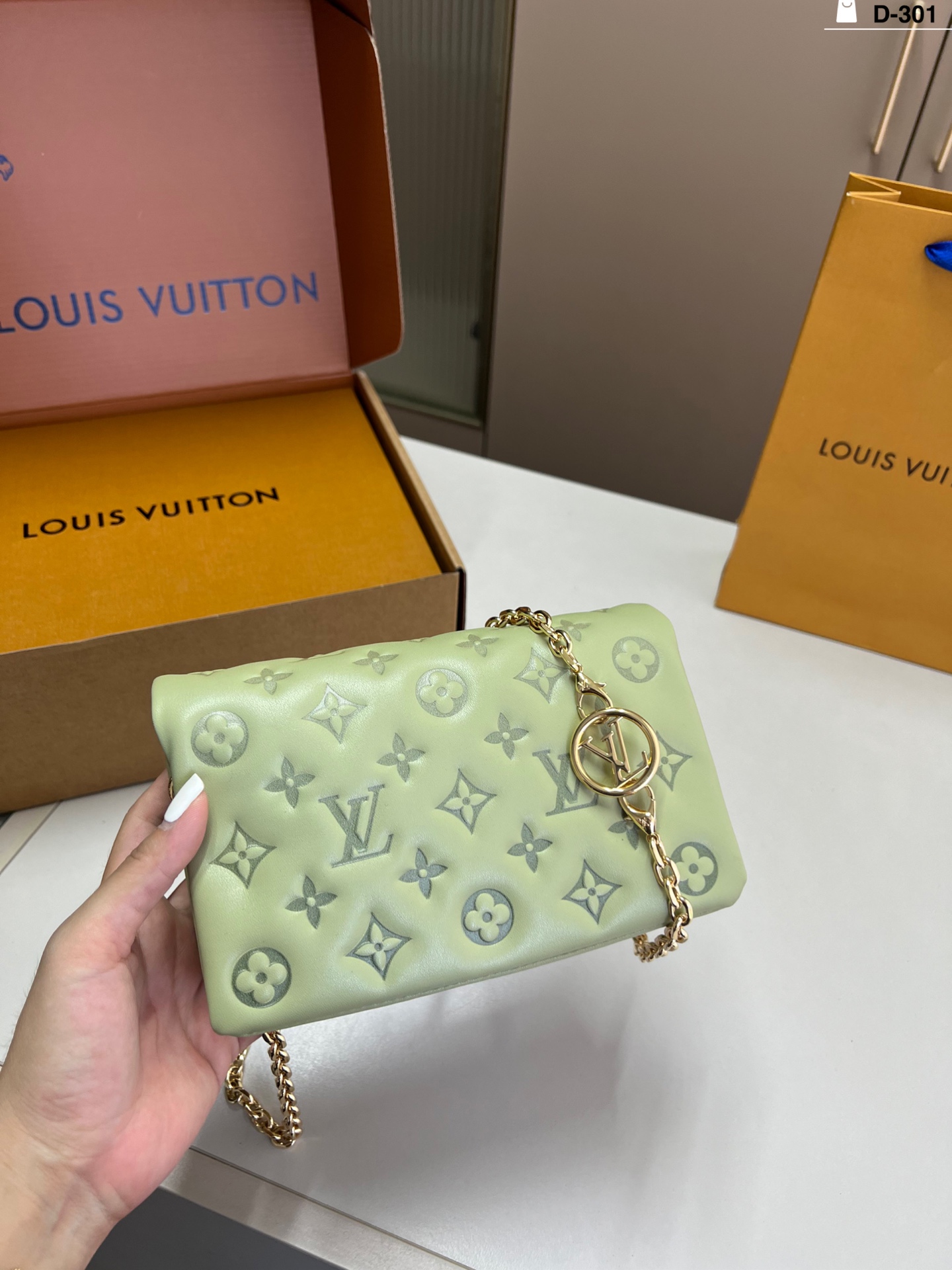 LV Gradient Green Shoulder Bag
