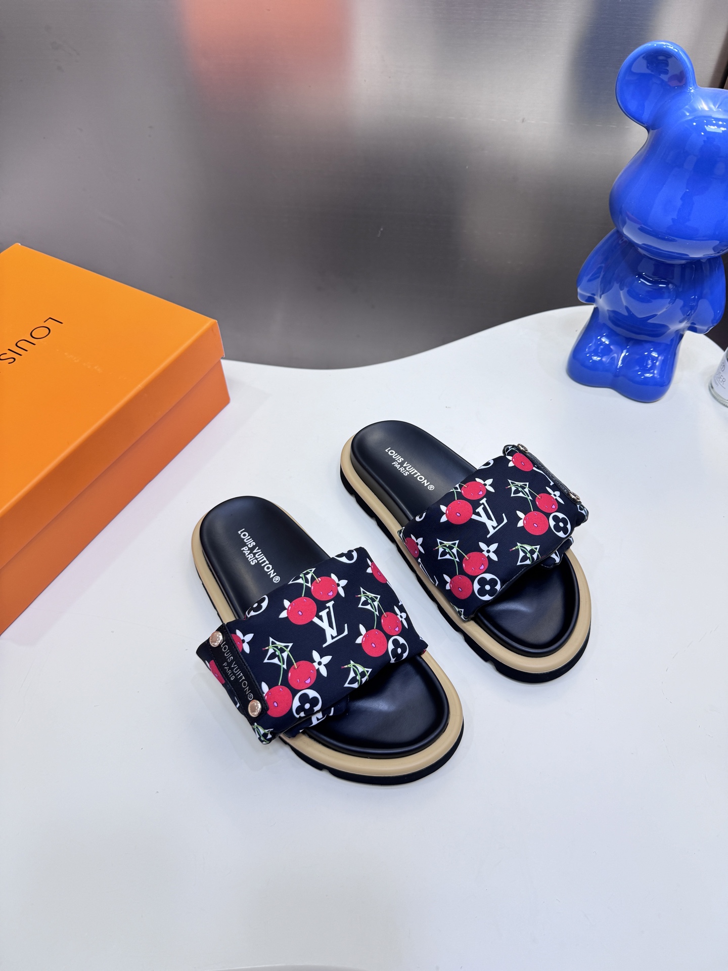 LV Printed Velcro Slippers