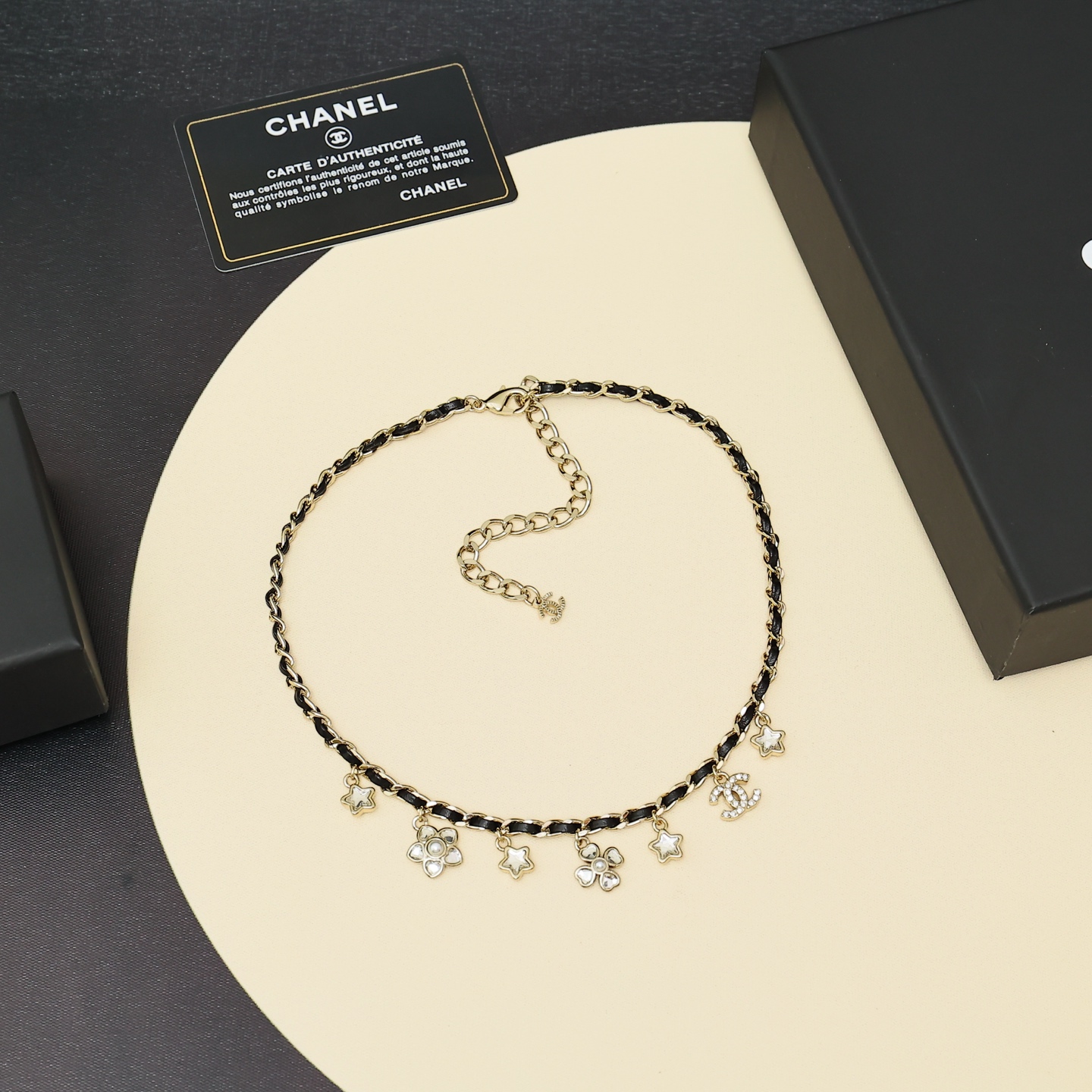 Chanel multi-element leather necklace