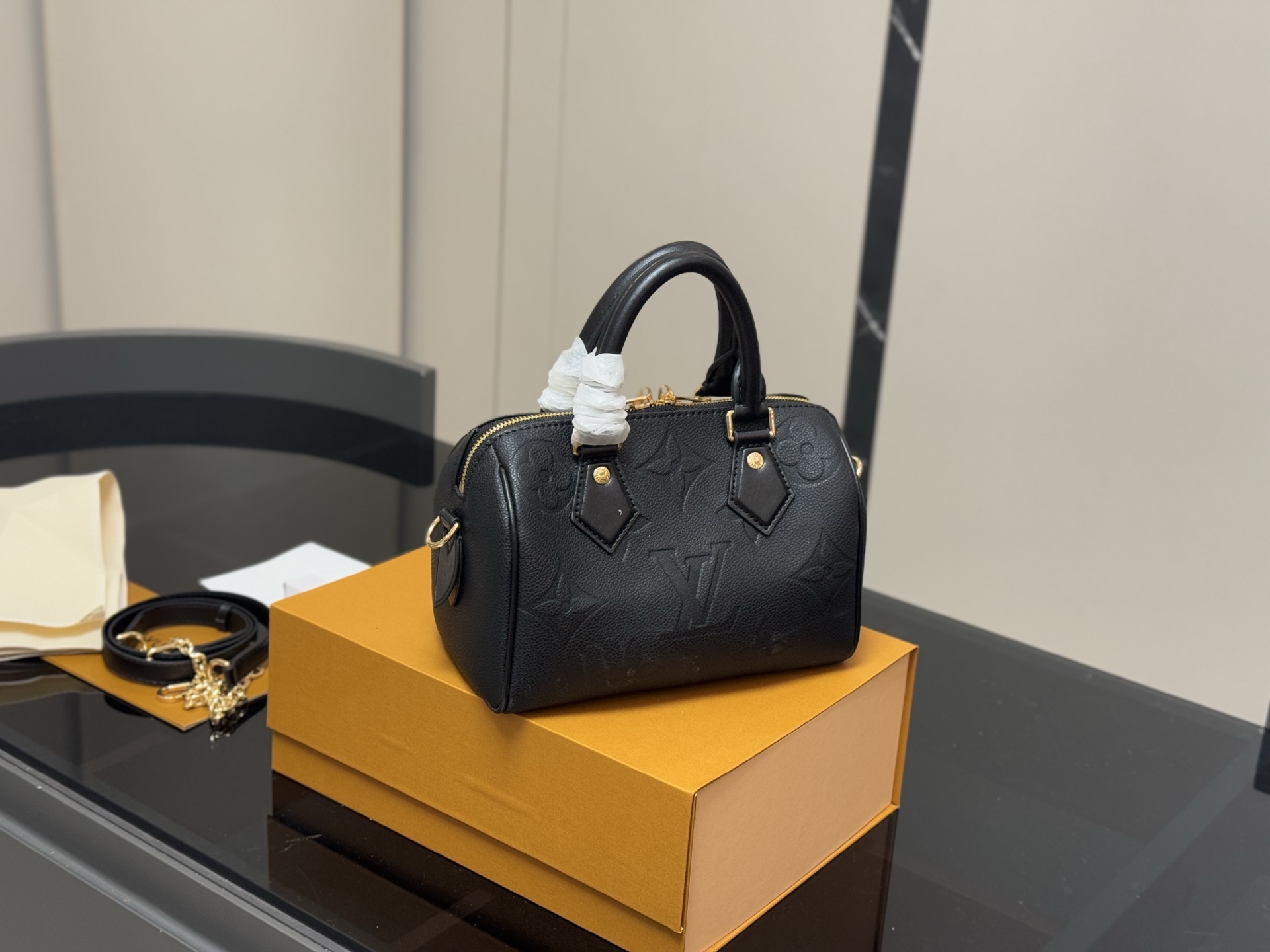 LV Speedy Black Pillow Bag
