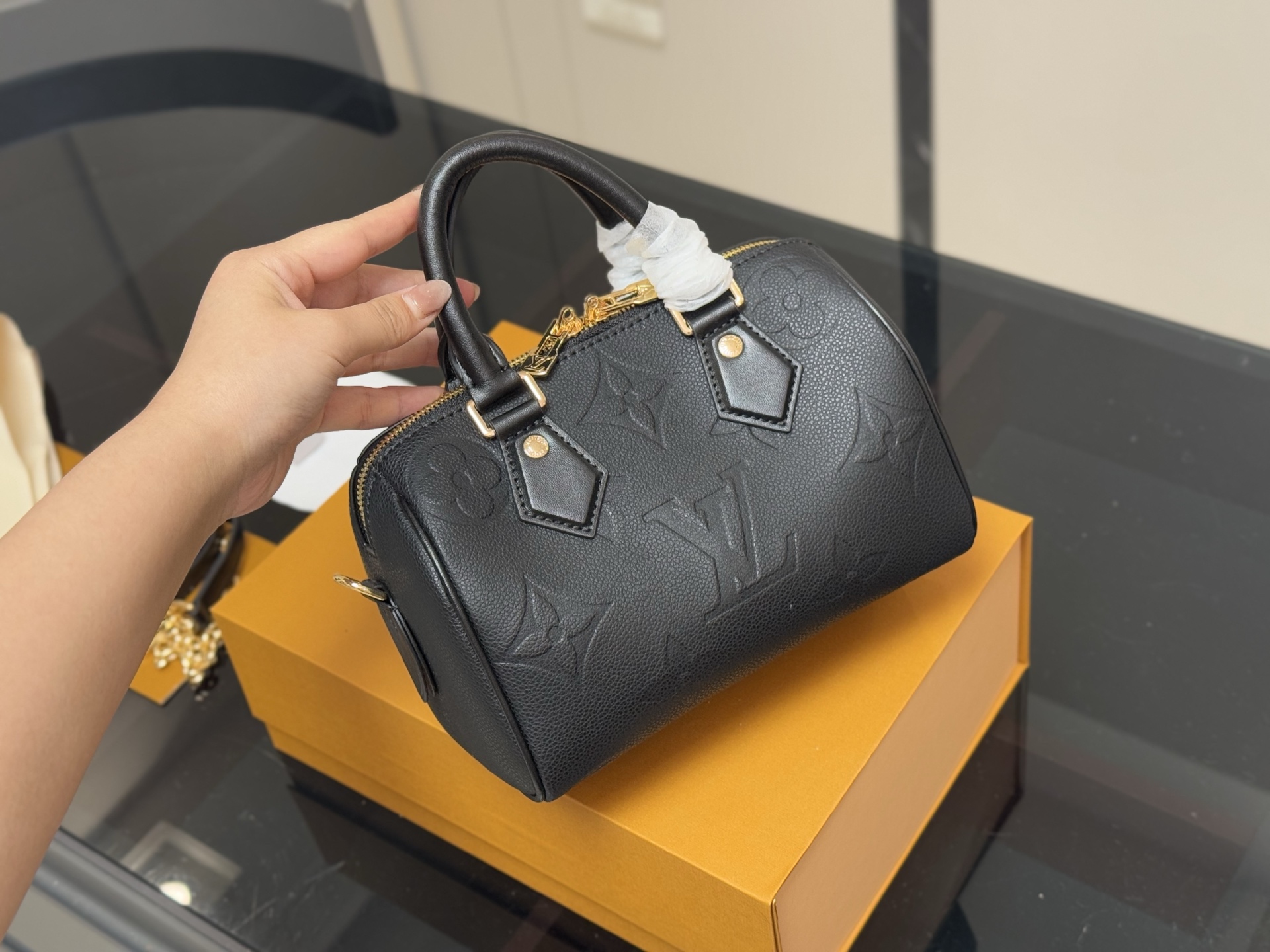 LV Speedy Black Pillow Bag