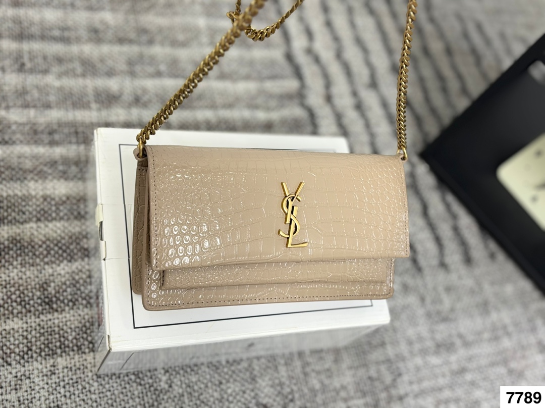 YSL's new Sunset crocodile leather chain bag