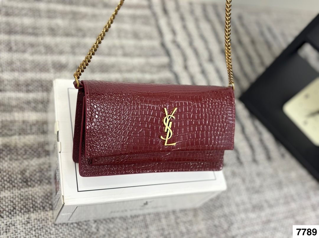 YSL's new Sunset crocodile leather chain bag