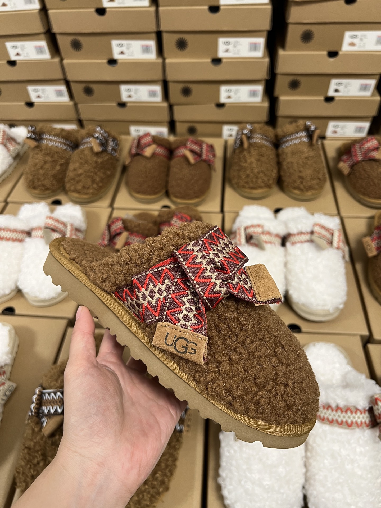 UGG Max Curly Fur Slippers