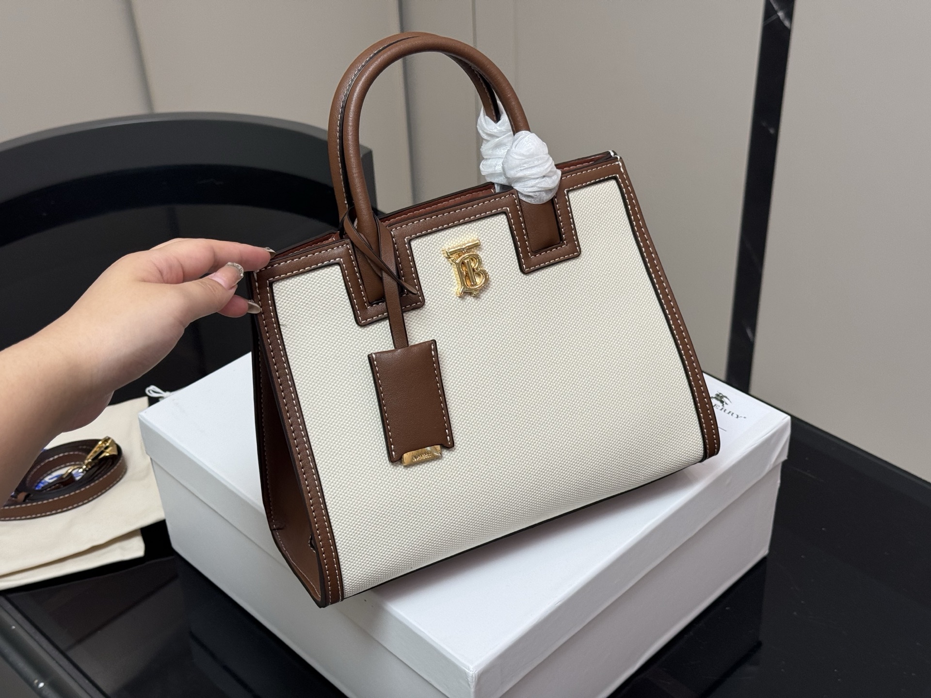 Burberry Frances canvas and leather bag