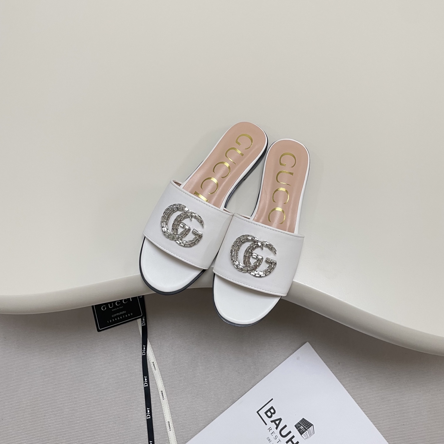 Gucci rhinestone flat slippers