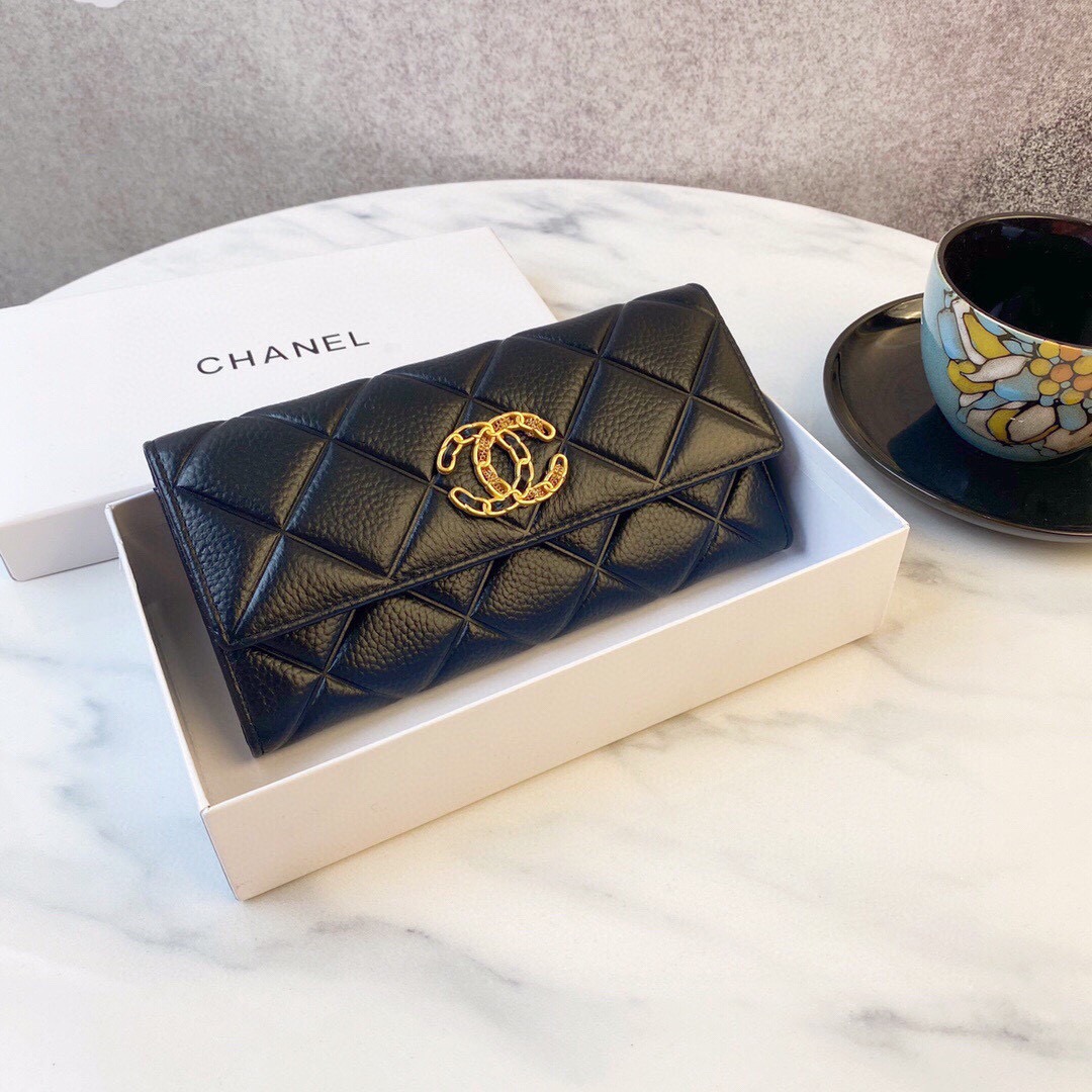 Chanel's popular cowhide bi-fold wallet