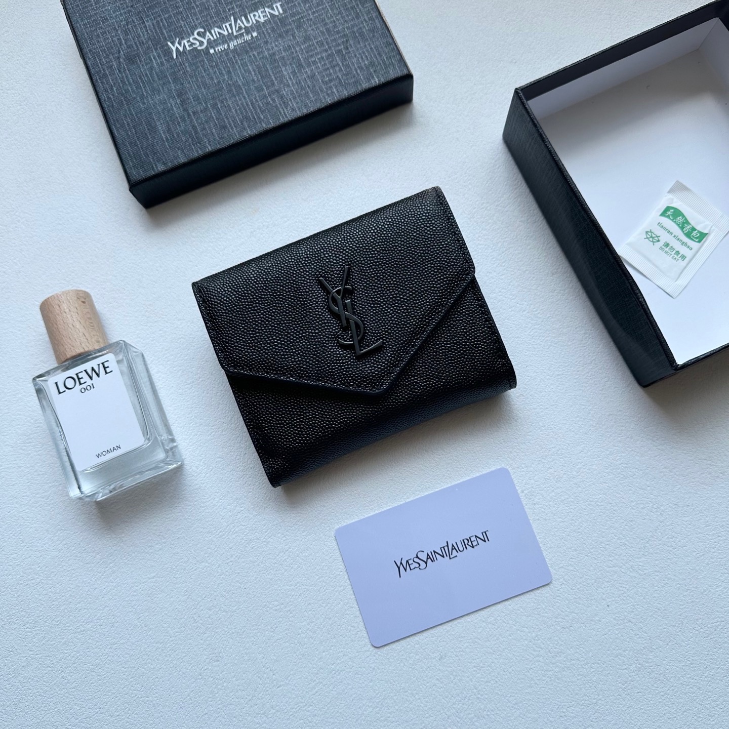 YSL's popular caviar leather small wallet