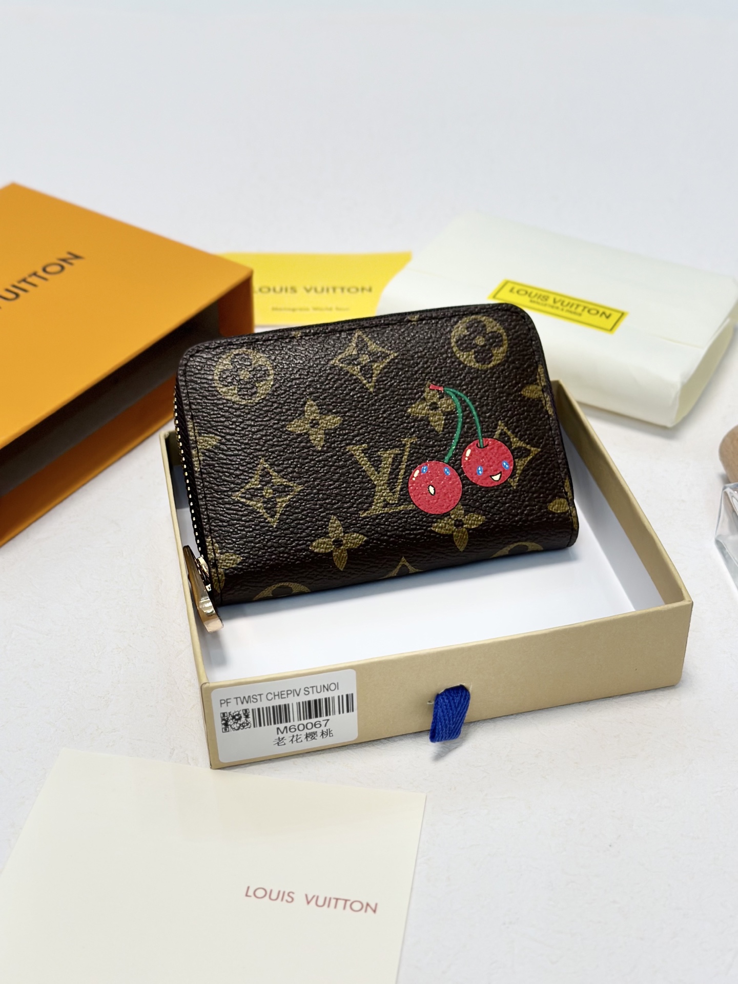 LV Cherry Zipper Coin Purse