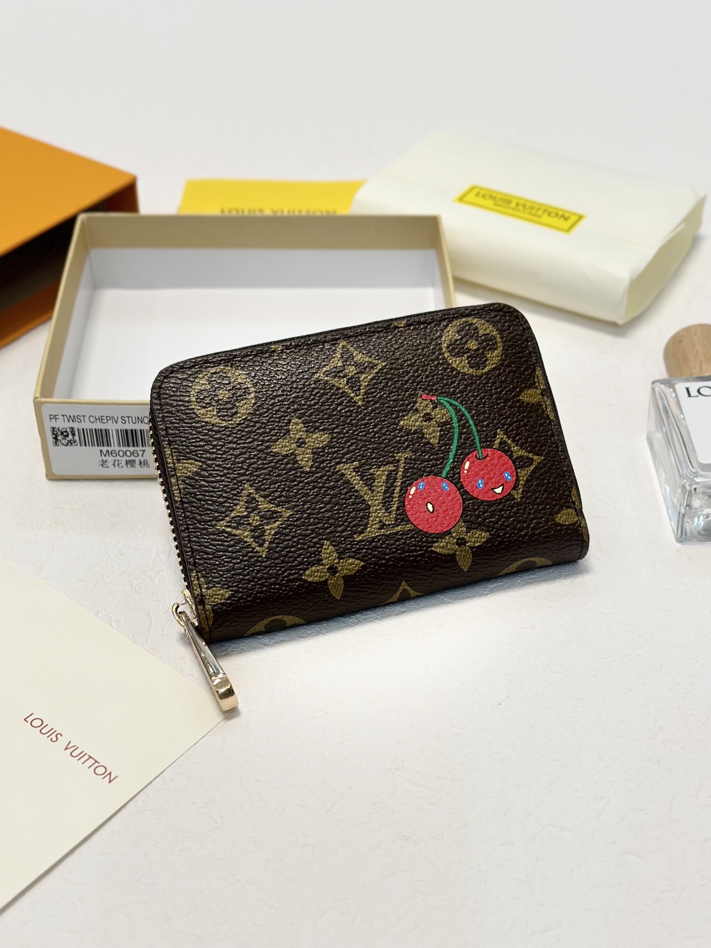 LV Cherry Zipper Coin Purse