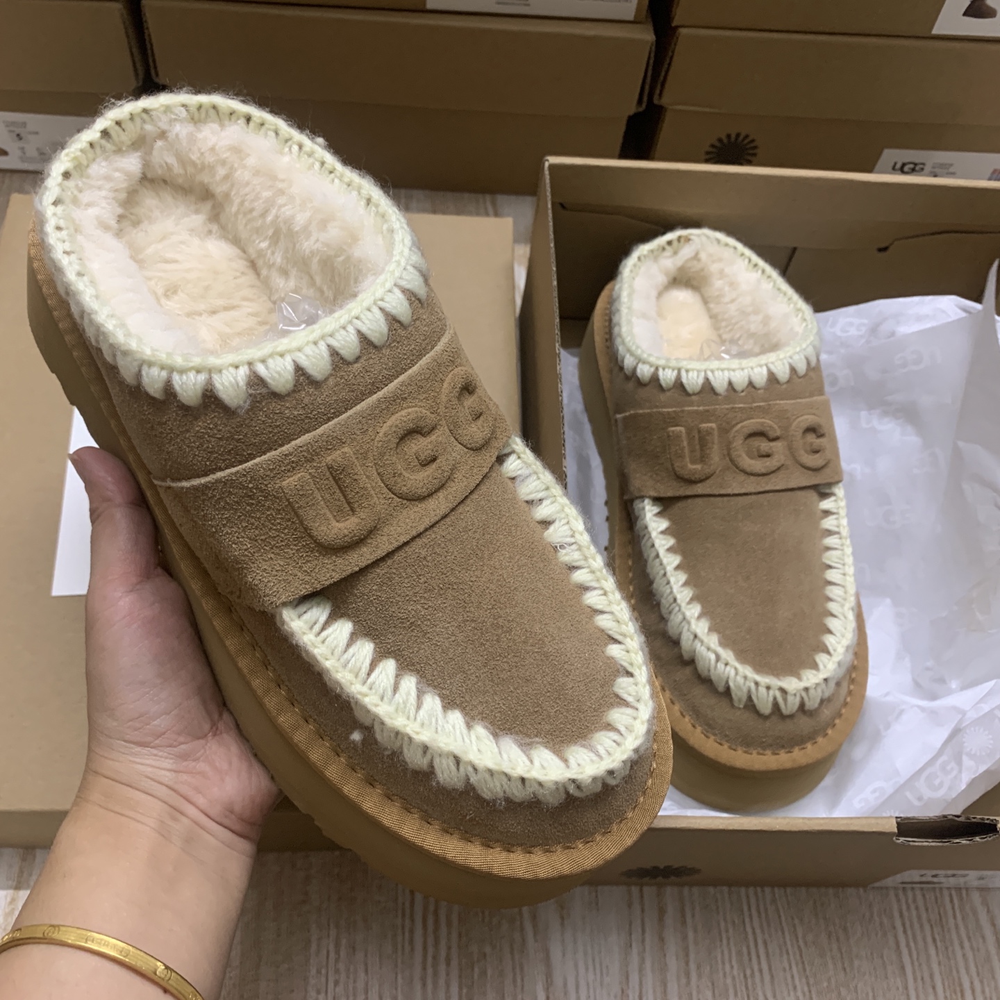 New UGG snow boots with slip-ons