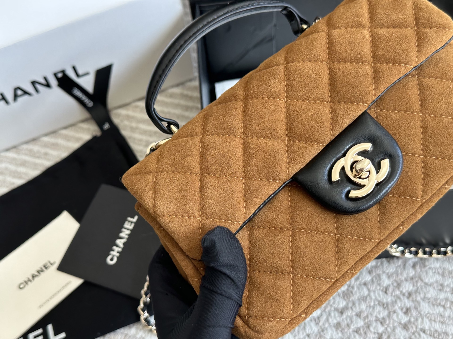 Chanel brown handle