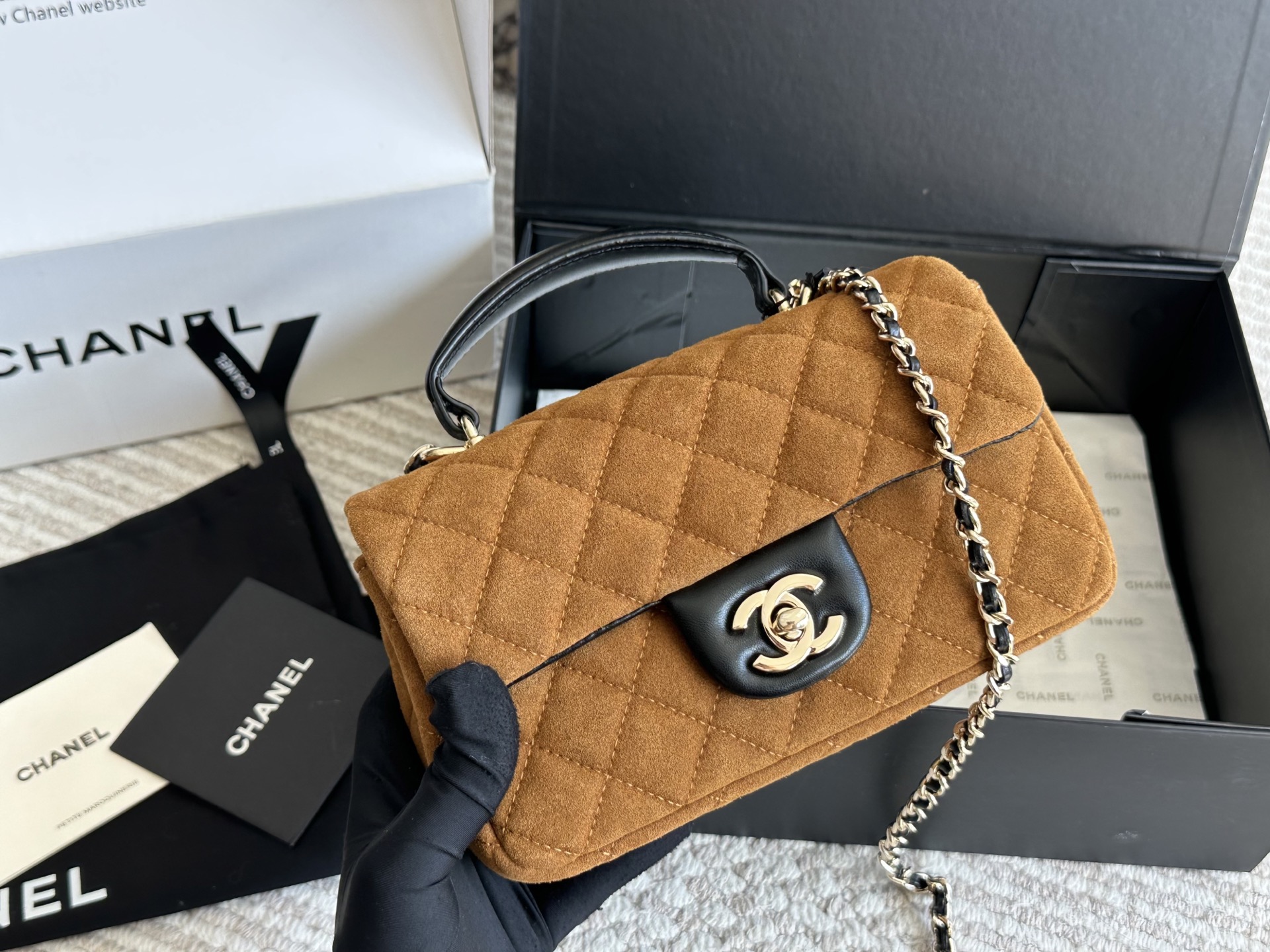 Chanel brown handle