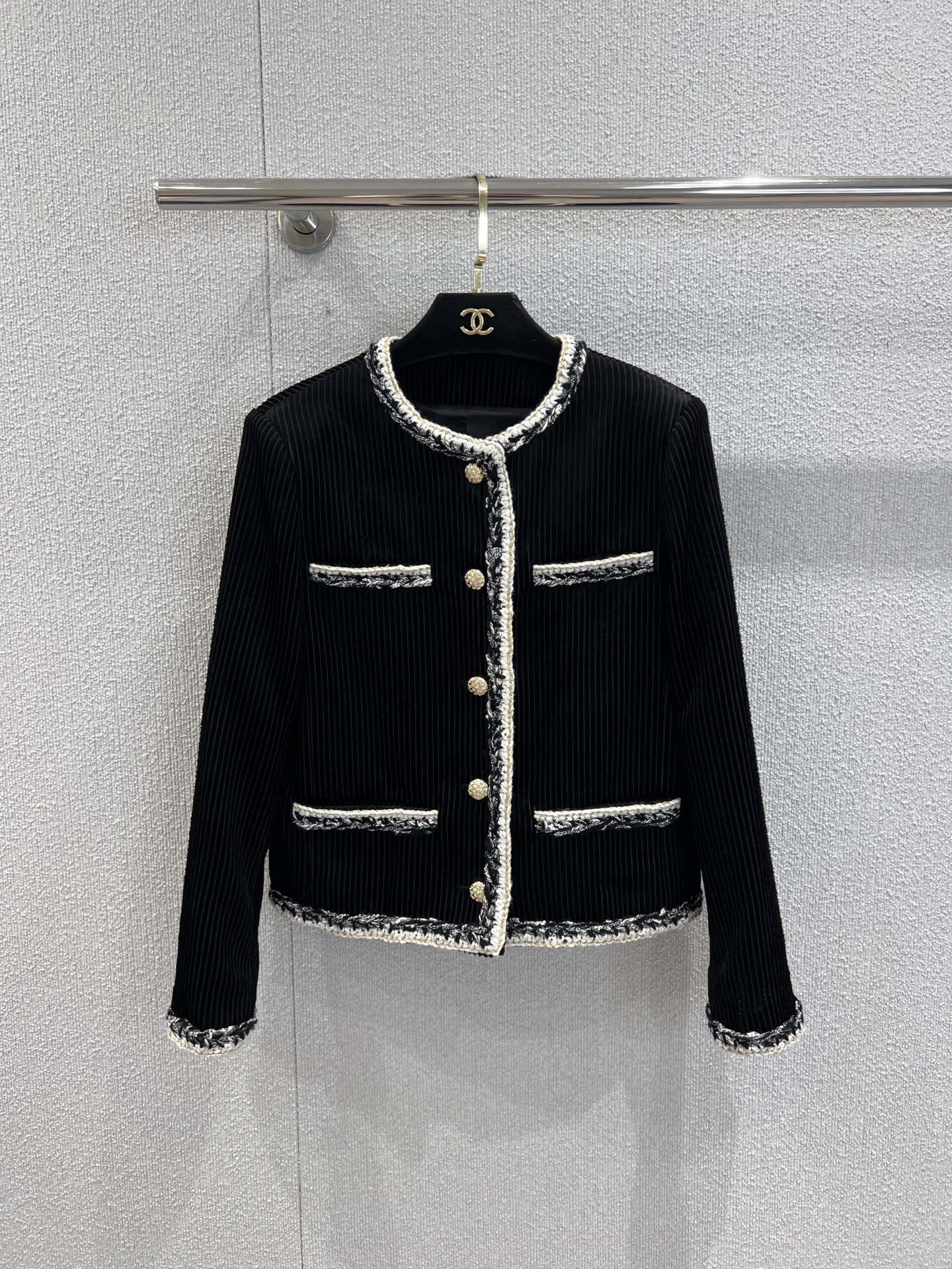 Chanel 25K Haute Couture Collection Vertical Striped Corduroy Jacket