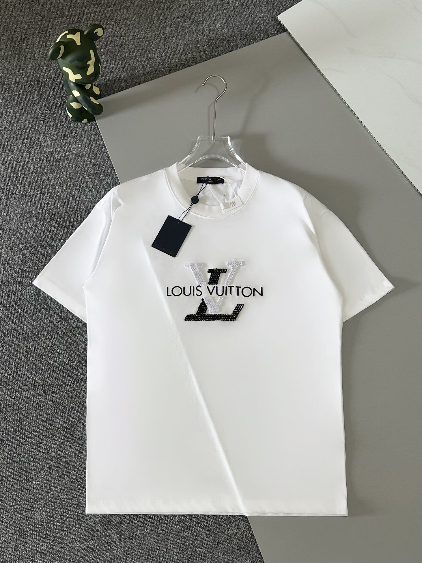 LV Sequin Embroidered Short-Sleeve T-Shirt