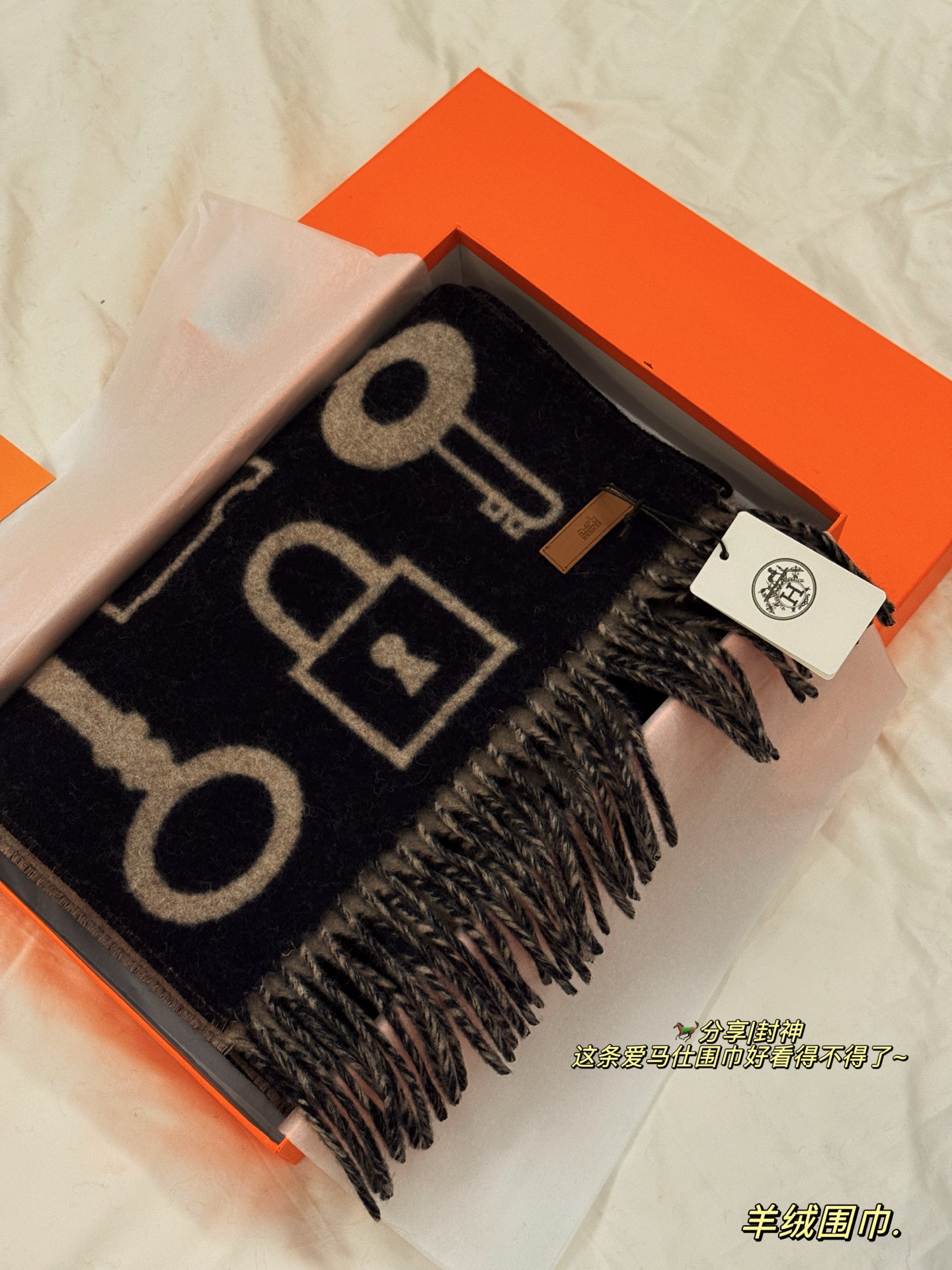 Hermès double-faced cashmere scarf