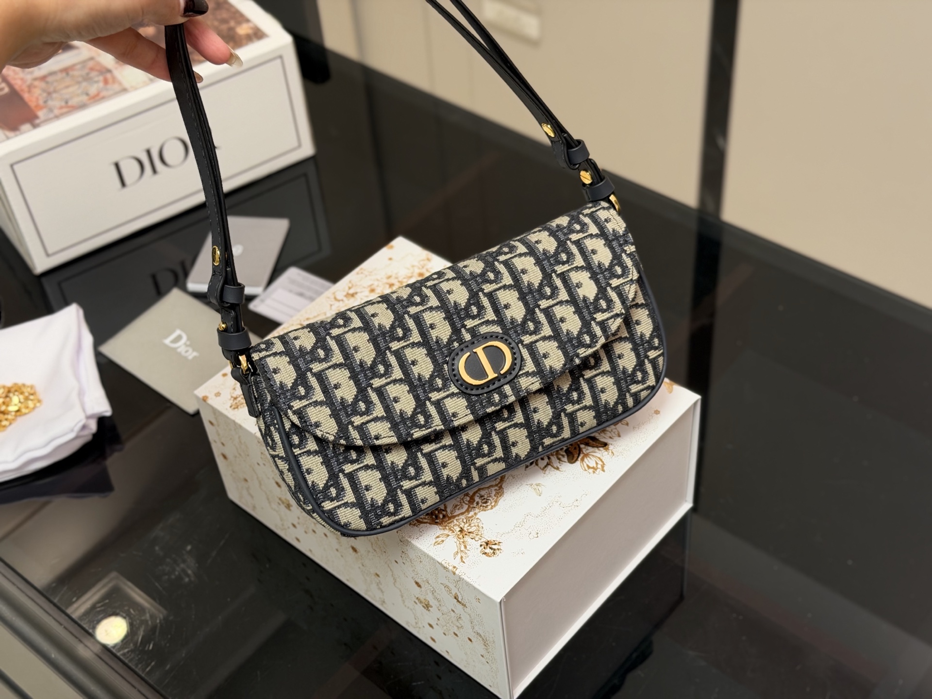 Dior monogram chain bag