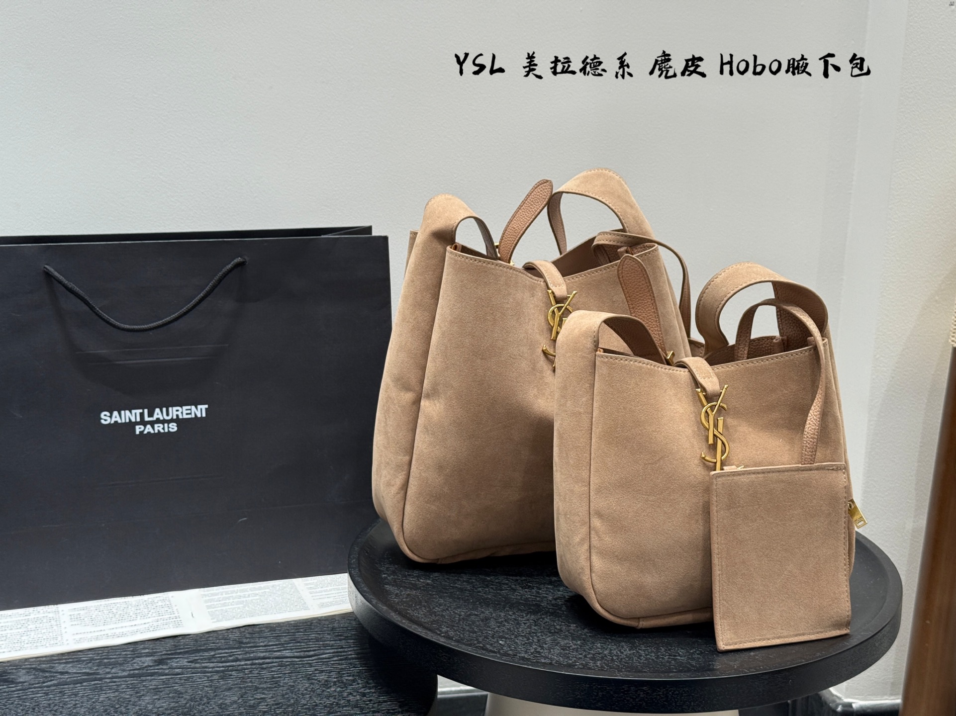 YSL Maillard Suede Bucket Bag